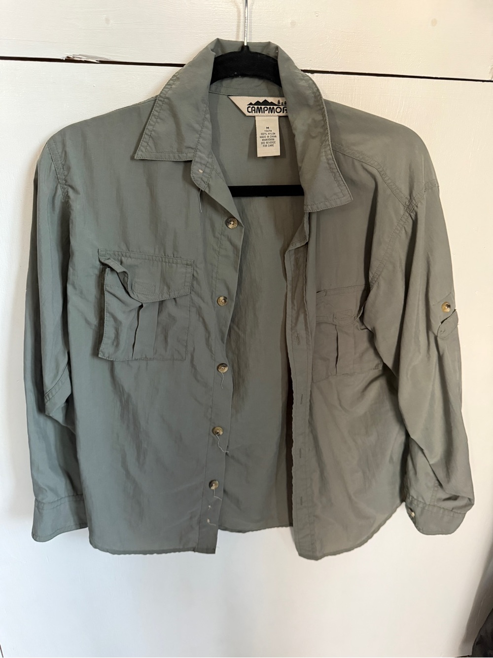 Campor button up green long sleeve